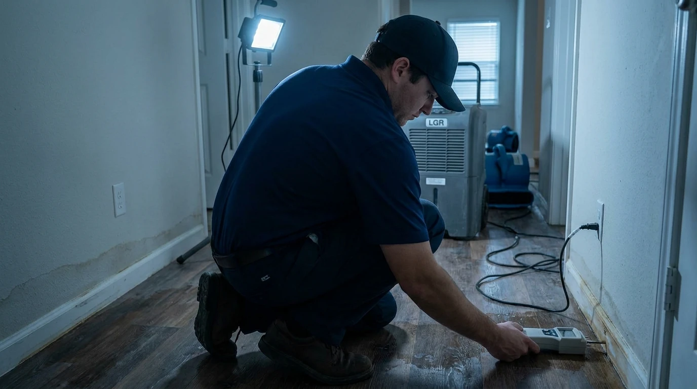 How do I shut off the water before anyone arrives: burst pipe flooded house in San Marcos who to call